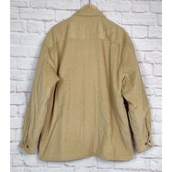 VTG Corduroy Jacket Fleece Lined Mens XL MARINO BAY Natural Full Zip Pockets - Picture 2 of 13